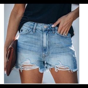 Women’s Kancan high rise distressed denim shorts